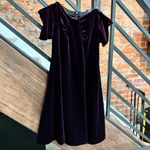 Off shoulder velvet dress